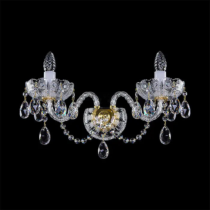 Aplique de pared de cristal CS48 | 2 luces
