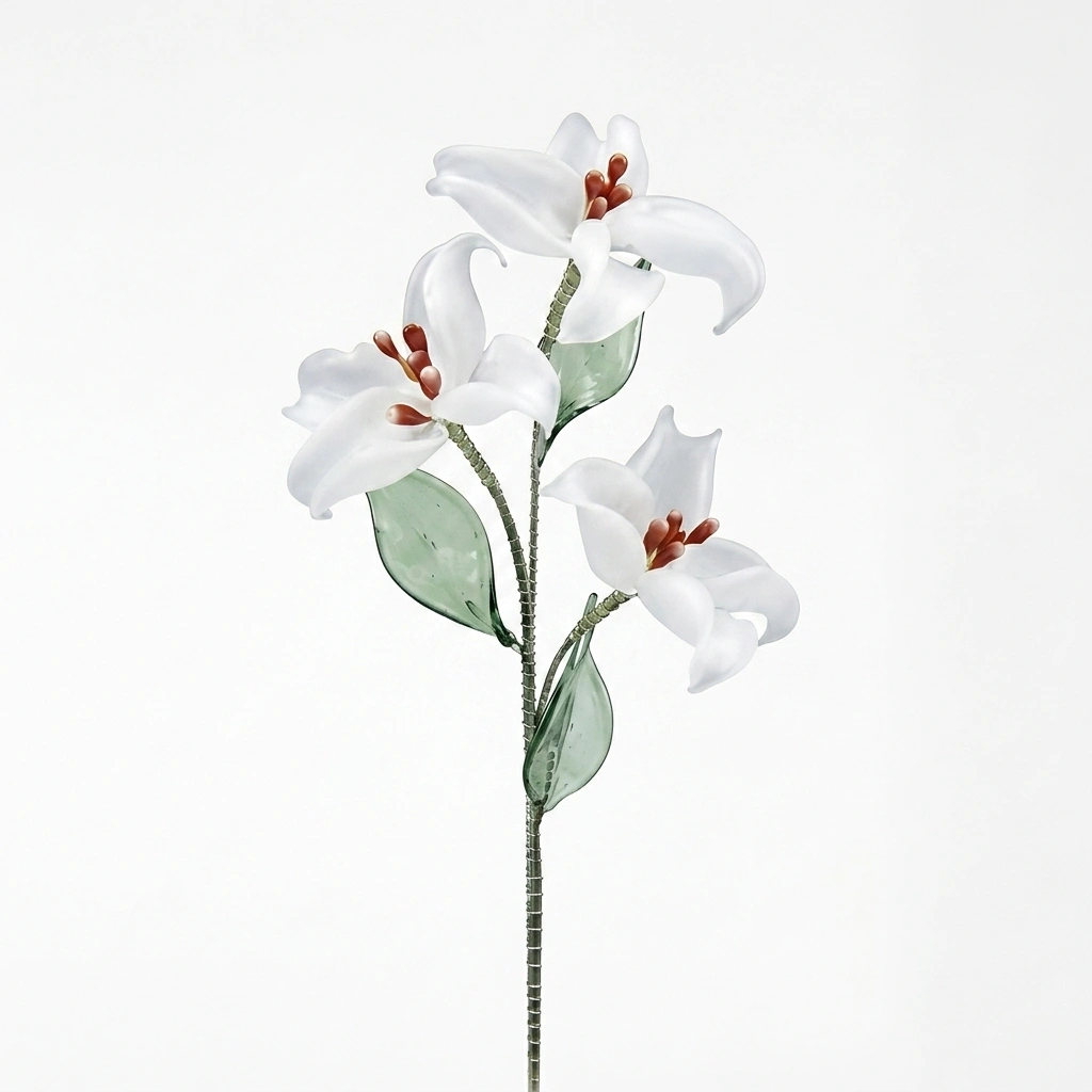 Glasblume „Schneeweiße Lilie“