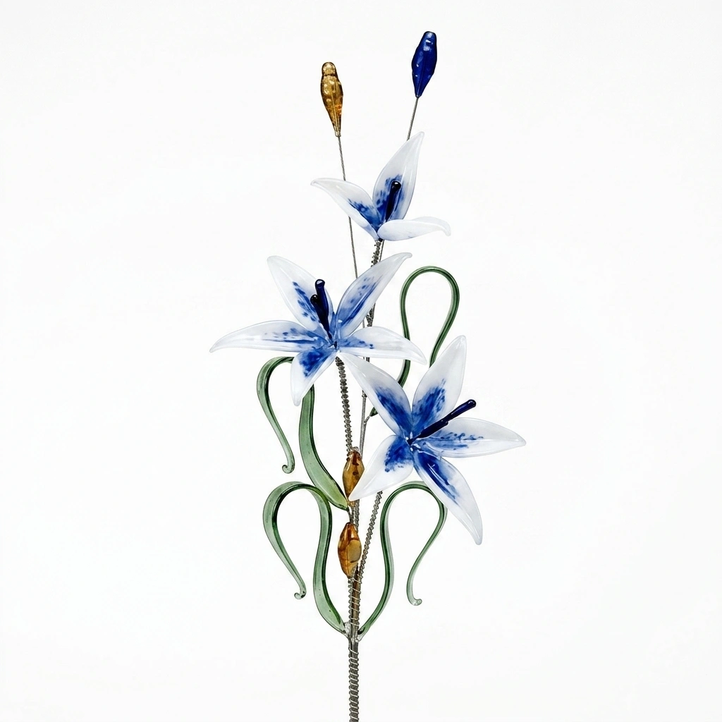 Glasblume „Saphir-Lilie“