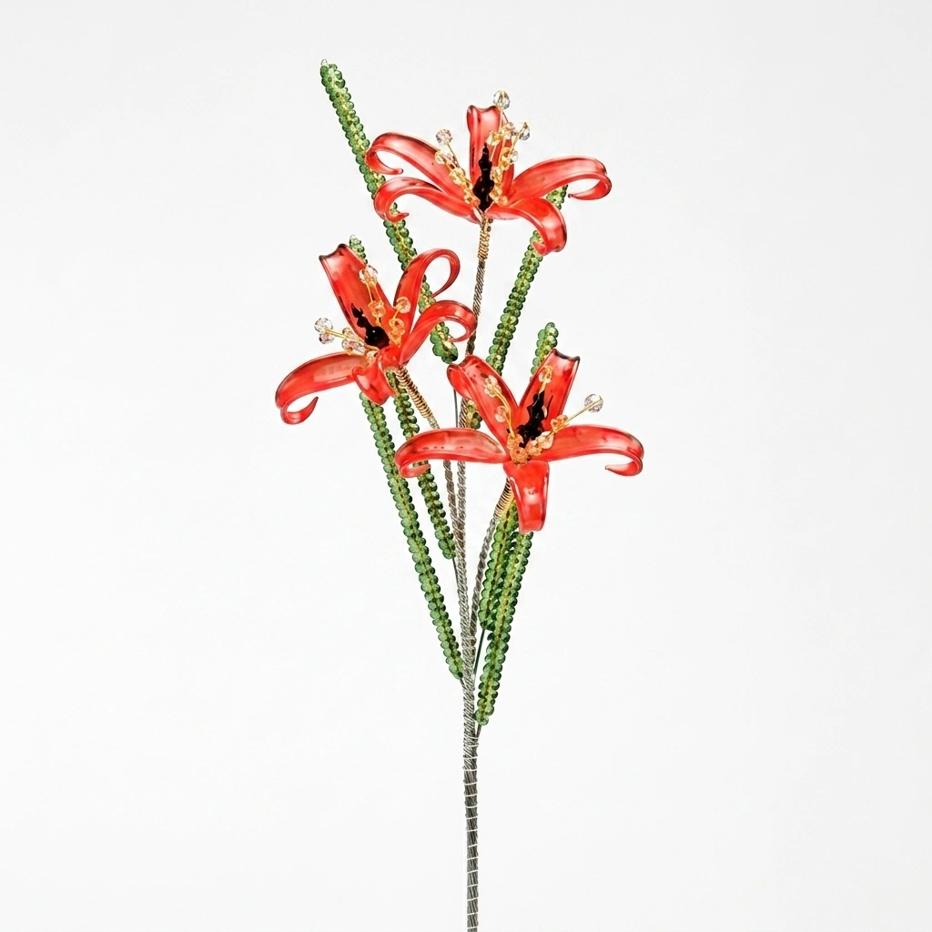 Glasblume „Tigerlilie Coral“
