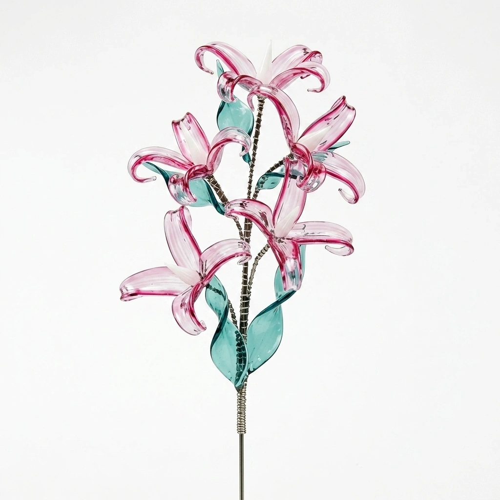 Glasblume „Rosa Lilie Elegance“