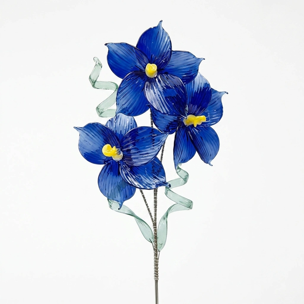 Flor de cristal: clematis azul oscuro