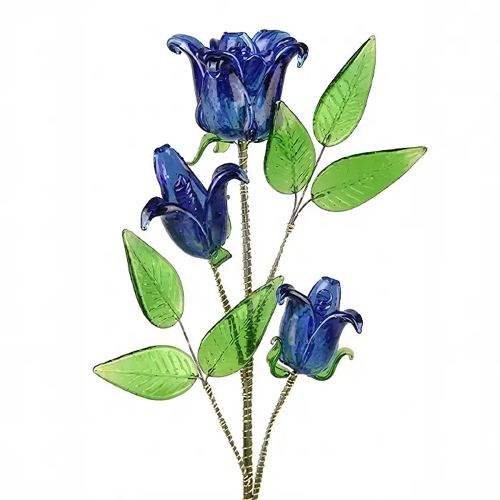 Glass Flower - Blue Rose