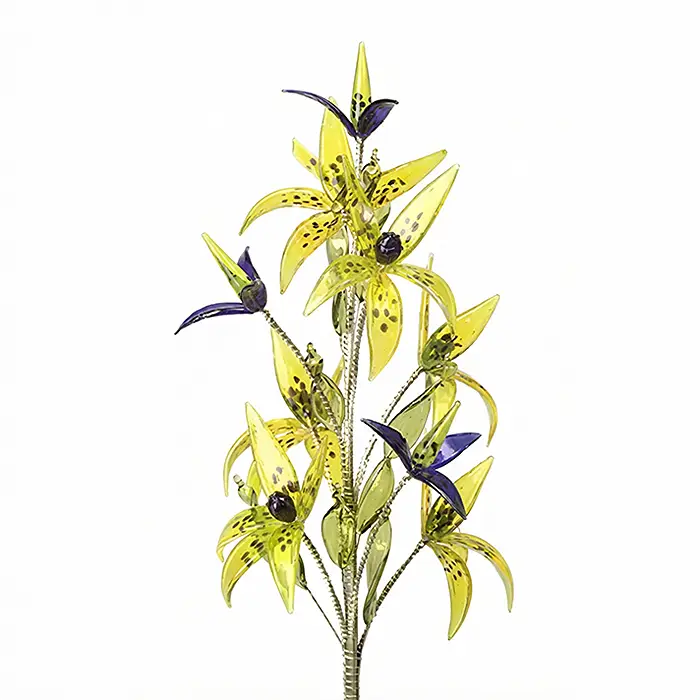 Skleněná květina Žlutá tečkovaná lilie