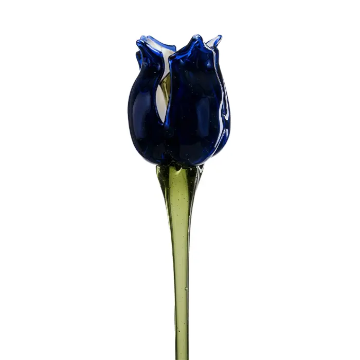 Glass Flower Blue Tulip Art Glass